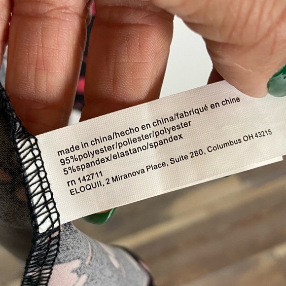 Eloquii Wrap Floral Midi Dress Size 14 Long Sleeve Soft Knit Puff Sleeve - Picture 9 of 9